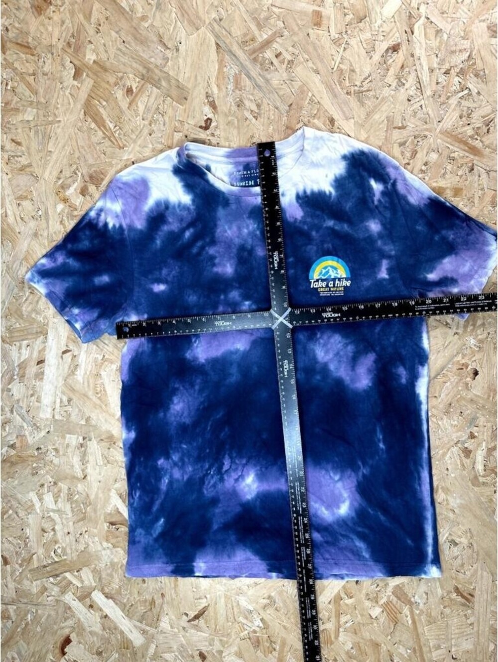 Denim & Flower Ricky Singh Tie Dye T-Shirt Mens Large Purple Blue Take A Hike - Picture 7 of 14